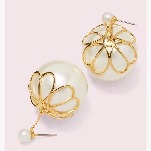 kate spade Jewelry - Kate Spade Pearlette Drop Earrings White and Gold NWOT